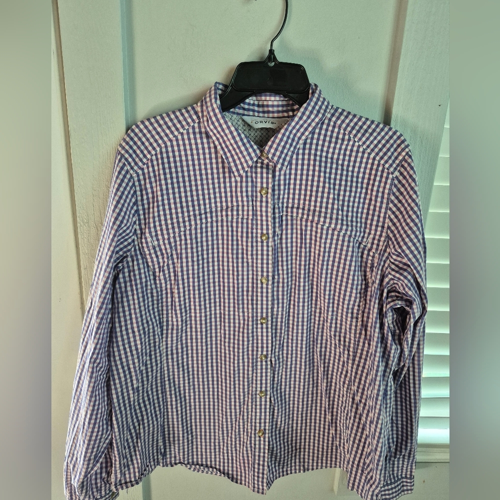 Orvis Women's Blue Checkered Shirt